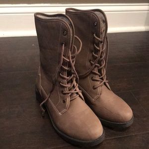 Madden Girl Tan Combat Boots